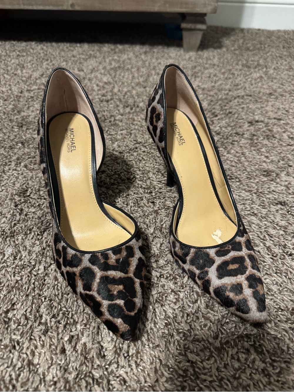 MICHAEL Michael Kors D’Orsay Leopard Print Pointed Toe Pumps